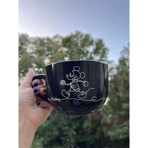 Disney Mickey Mouse Linear Black Soup Mug Big Cup‎ Coffee Tea Black White Print